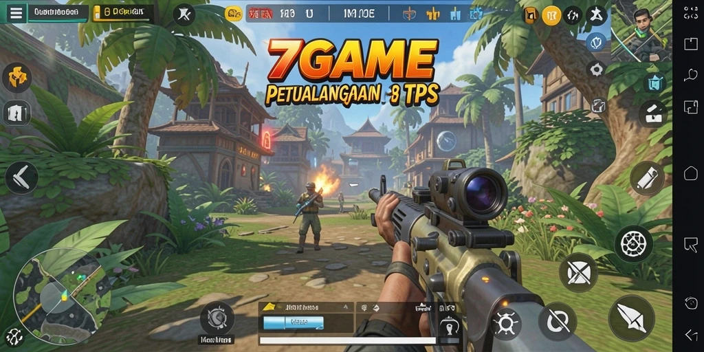 Tampilan aksi seru dalam gameplay TPS 7GAME.