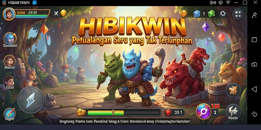 Tampilan gameplay HIBIKWIN yang mendebarkan dan penuh petualangan.