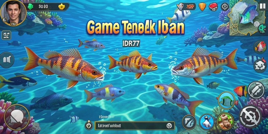 Tangkapan layar IDR77 menampilkan aksi seru dalam berburu ikan.