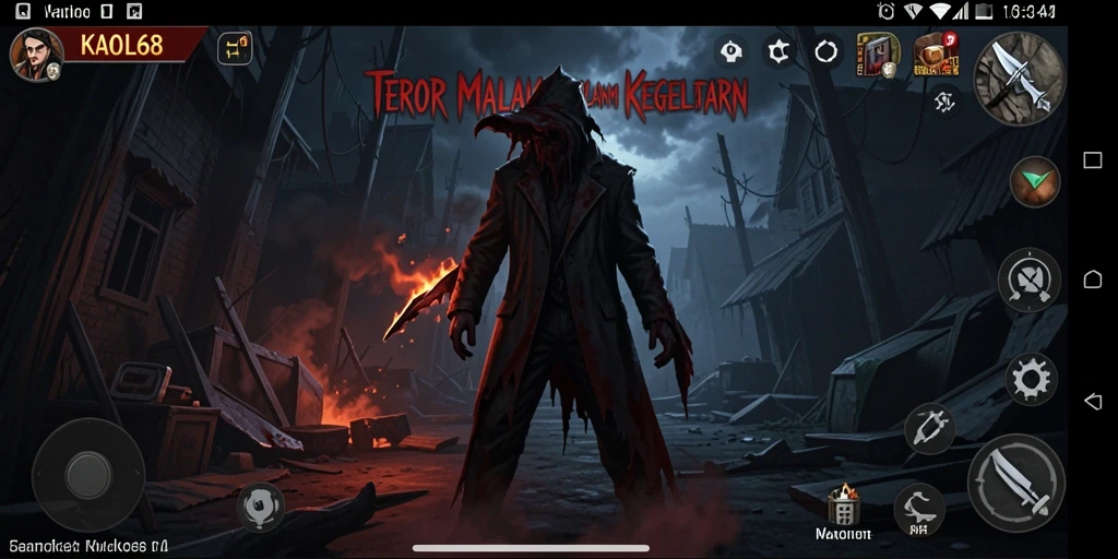 Screenshot gameplay KAOL68 menunjukkan ketegangan dan suasana mencekam.