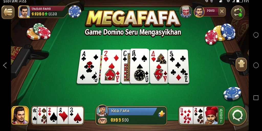 Gameplay MEGAFAFA yang seru dalam permainan Domino.
