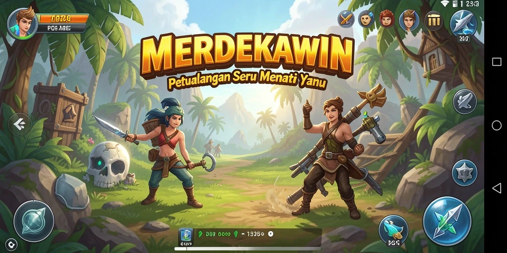 Gameplay menarik dalam petualangan MERDEKAWIN yang memukau.