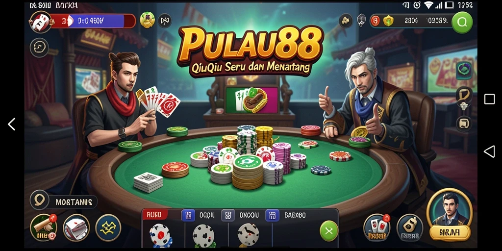 Screenshot utama PULAU88 menunjukkan aksi seru dalam permainan QiuQiu.