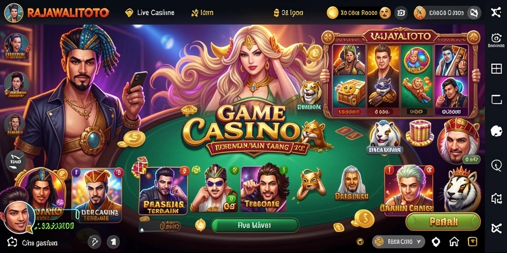 Screenshot gameplay RAJAWALITOTO yang menampilkan suasana Live Casino yang mendebarkan.