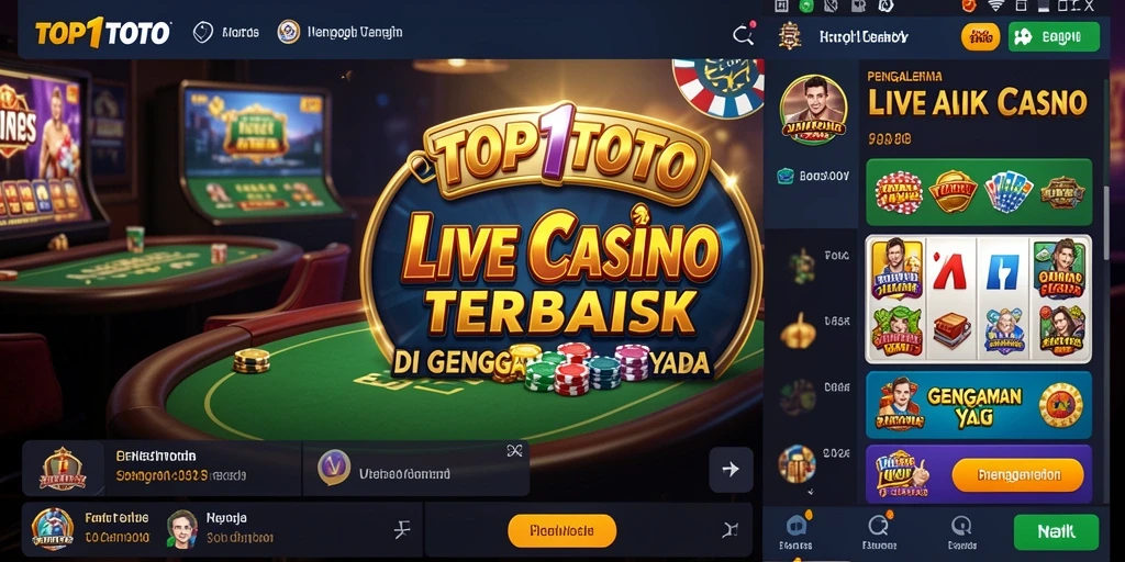 Screenshot gameplay Live Casino TOP1TOTO menampilkan dealer dan pemain berinteraksi langsung.