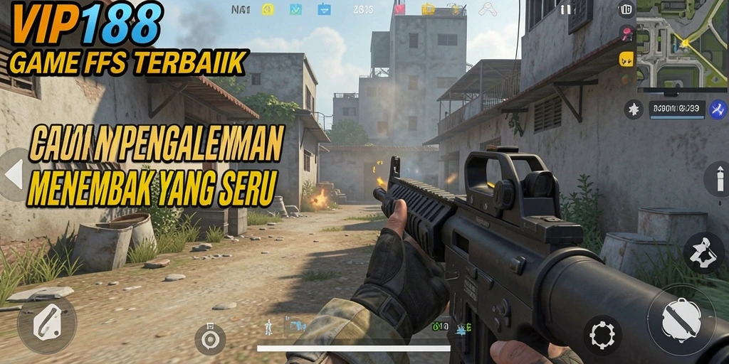 Screenshot pertempuran intens dalam game VIP188 dengan gameplay menembak yang seru.